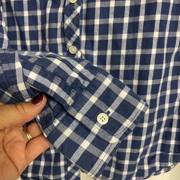 Banana Republic soft wash checked blue & white ladies shirt size small - Picture 2 of 5